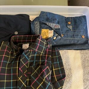 Wrangler, Bu and the duck. Zara, etc Kids Plaid and Denim Shirts - so 4 and 5